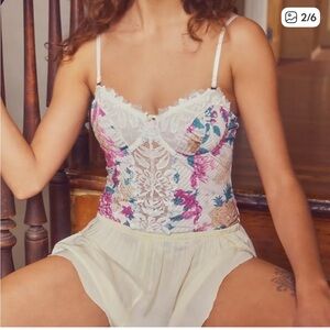 Free People Night Rhythm Lace Bodysuit